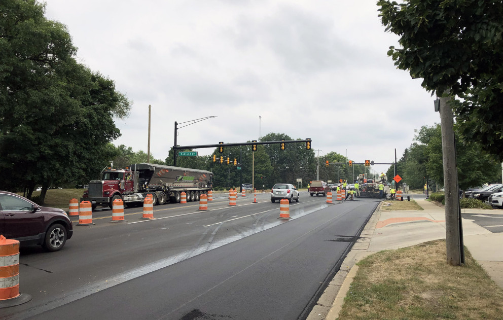 Milham Ave Paving Westbound at Oakland