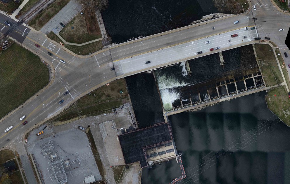 Elkhart Hydroelectric Flowage Land Map Aerial Stitched Scan