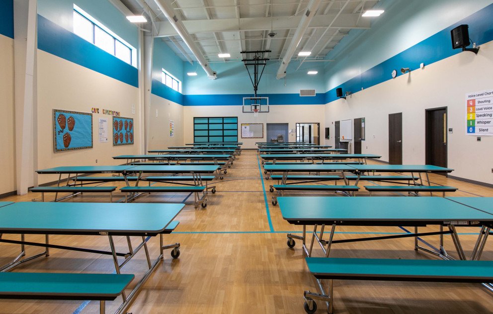 Charter School of the Dunes Gymnasium with Cafeteria Tables