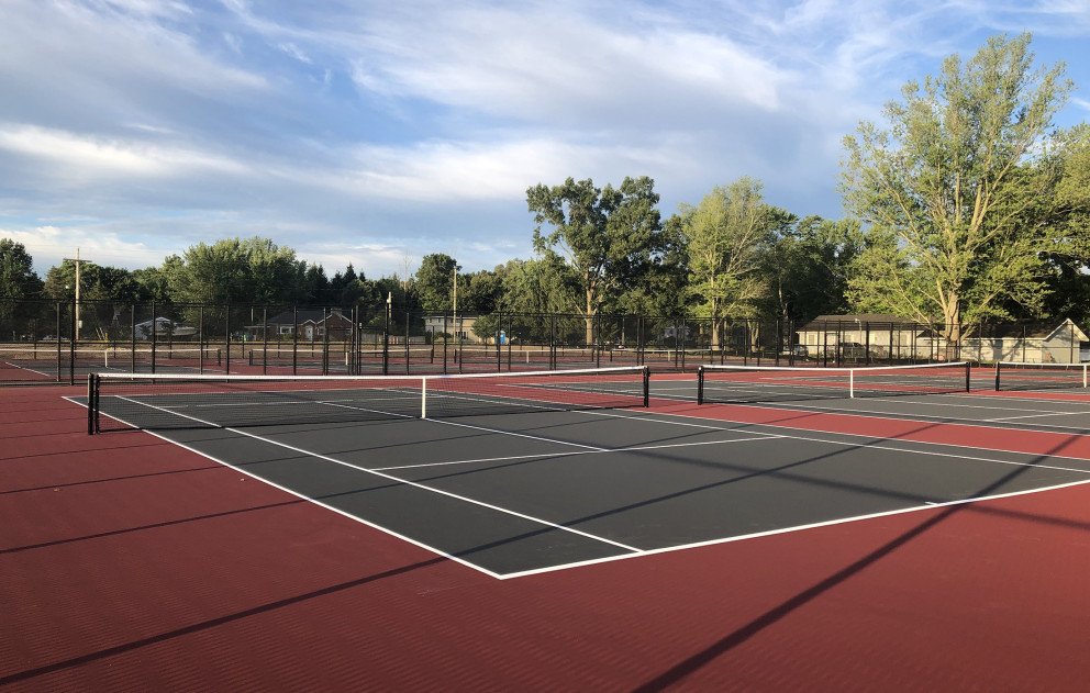 Brandywine Community Schools Completed Tennis Court with Striping and Nets