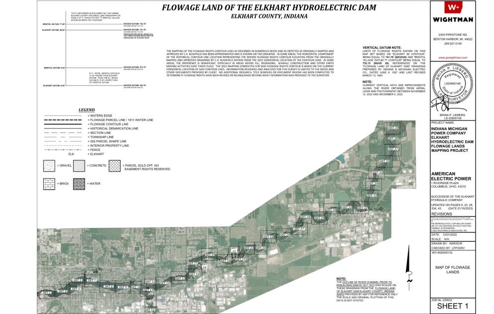 Elkhart Hydroelectric Flowage Land Map Cover Page