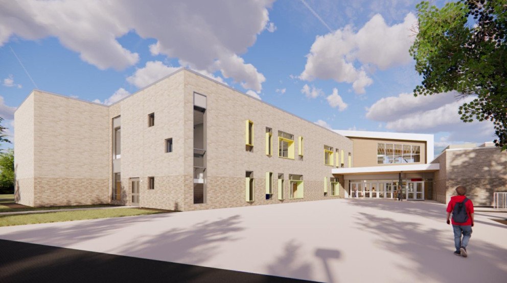 Dicken Elementary South Entrance and Patio Area