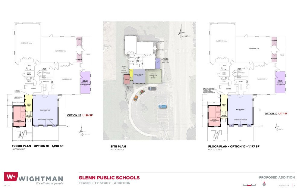Glenn Public Schools Site and Floor Plan Rendering