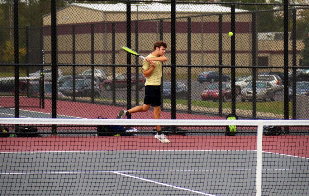 Brandywine Tennis Court Player Hitting Ball