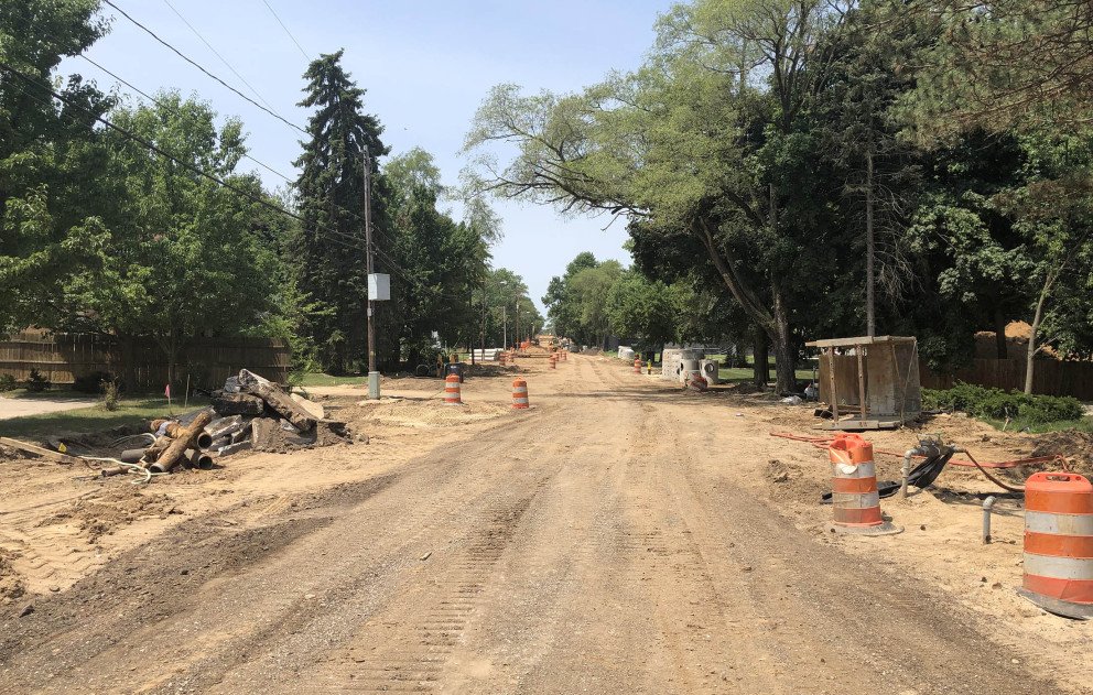 Idaho Avenue During Construction Looking West