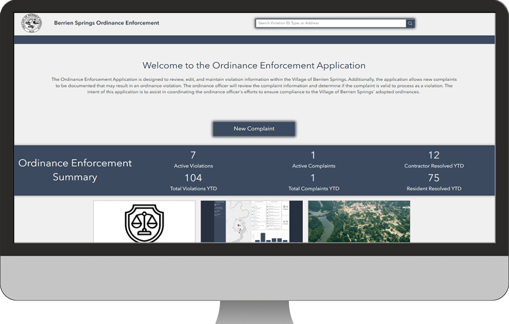 Ordinance Enforcement GIS Homepage