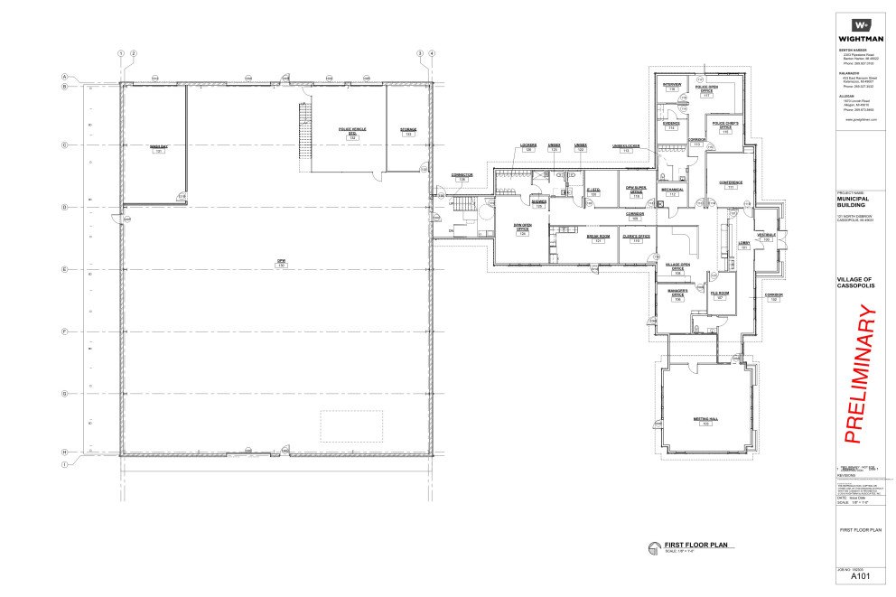 Cassopolis Municipal Building Floor Plan Concept